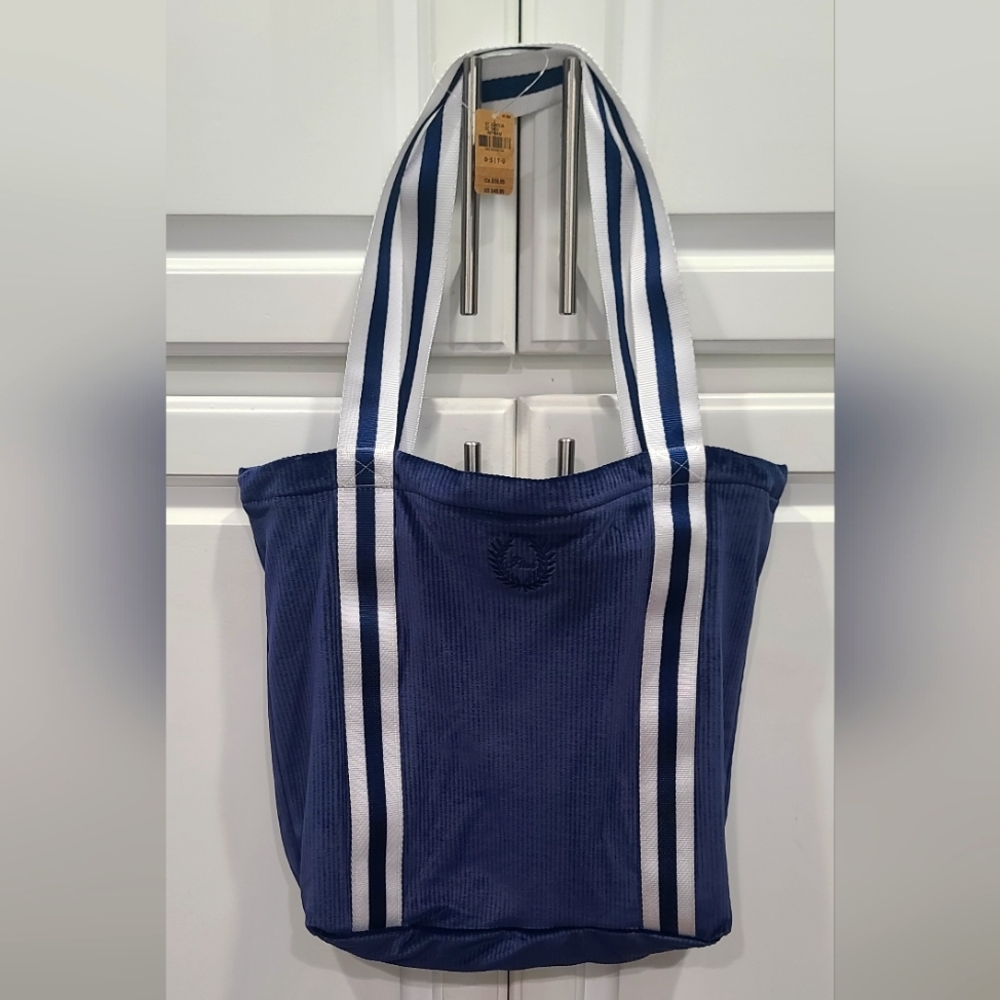 Victoria Secret PINK Brand Blue Velvet Tote Travel Bag, NWT